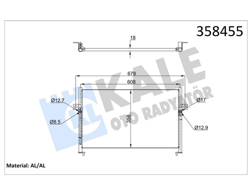 Hyundaı Ticarı Klima Radyatoru Hyundaı H-1 / Starex 2.4 2.4awd 2.5d/crdi 2.5td 4wd 02<07 ; H100 2.4 2.5d/td 93<00 K - Kale 358455