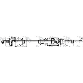 AKS SAG KOMPLE P106 GTI SAXO VTS (DIS FREZE: 21 IC FREZE: 22 BOY: 800MM) TU5J4 (1,6 16V) ABSLI: 48 D - GSP 210174