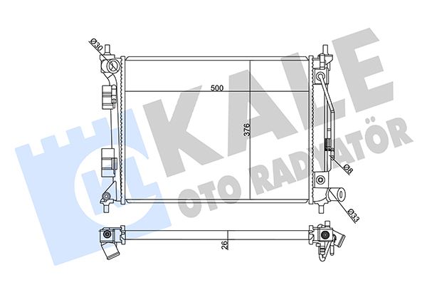MOTOR SU RADYATORU HYUNDAI i20 ACTIVE 1.4 15-> (OTOMATIK 500x376x26 ) - KALE 358965