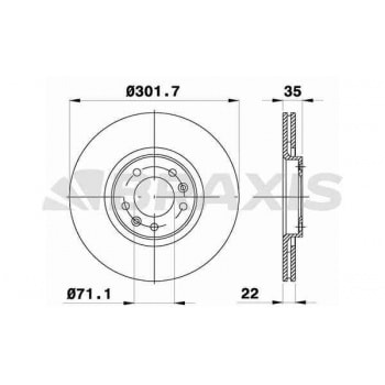 ARKA FREN DISK AYNASI HAVA SOGUTMALI C6 2.2 HDI / 2.7 HDI / 3.0 V6 / 3.0 HDI 05> - BRAXIS AE0680