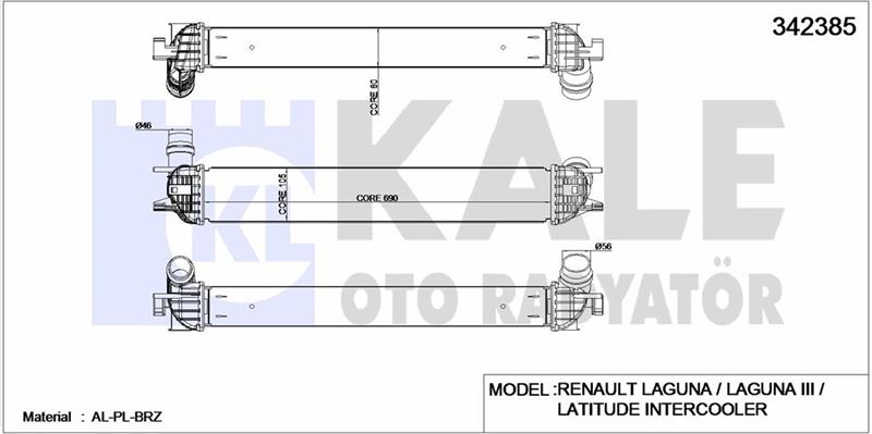 TURBO RADTATORU LAGUNA III LATITUDE 1,5DCI / 2,0DCI - KALE 342385