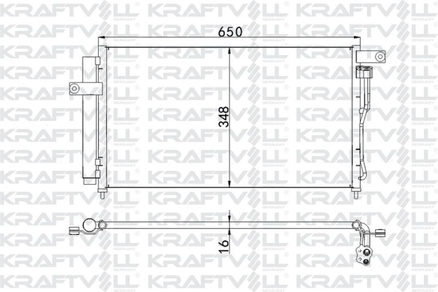 Hyundaı Klima Radyatoru (kondanser) Hyundaı Accent Era Benzinli 2006-> (634×348×16) - Kraftvoll 08060044