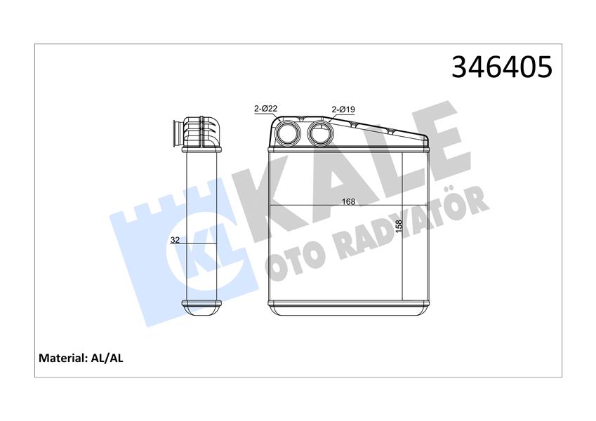 KALORIFER RADYATORU MODUS CLIO III 1,2 / 1,4 / 1,5DCI / 1,6 / 2,0 16V - KALE 346405