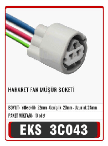 SOKET>3 PİN OTO ELEKTRİK TESİSAT   S3051 - EKS-3C043