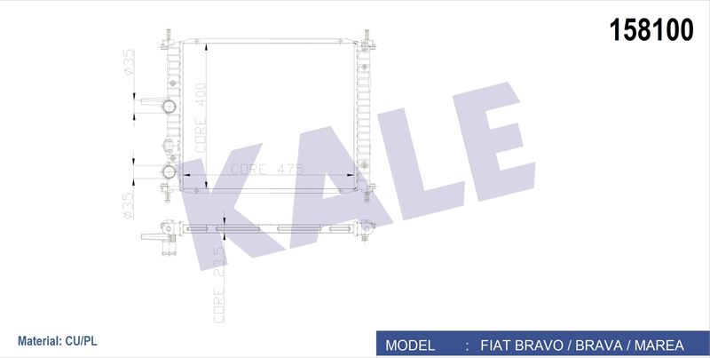 MOTOR RADYATOR BRAVO BRAVA MAREA 1,4I / 1,6I KLIMALI (1 SIRA CU+PL SISTEM) - KALE 0130271PA