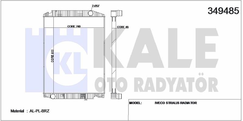 MOTOR SU RADYATORU IVECO STRALIS (CERCEVESIZ) / (MT) - KALE 349485