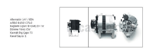 ALTERNATÖR-12V/65A TÜRK TRAKTÖR (2 KAYIŞLI KASNAK)  (REVİZYONLU) - LUCAS-61920458R