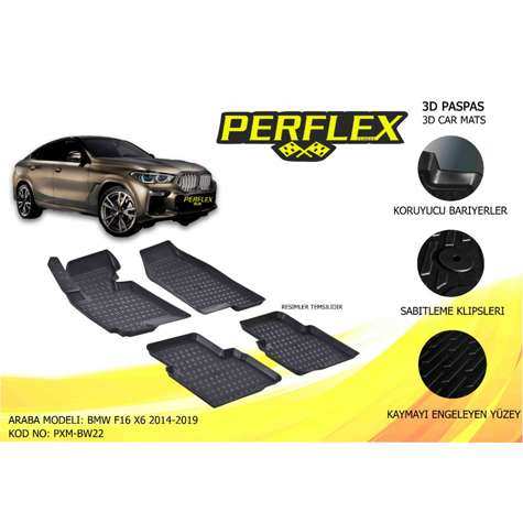 PASPAS 3D HAVUZLU X-MAT BMW F16  X6 2014-2019 - PERFLEX PXM-BW22