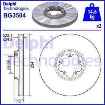 ON FREN DISK AYNASI TRANSIT V184 00>06 A.CEKER OLCU: (294 X 43) - DELPHI BG3504