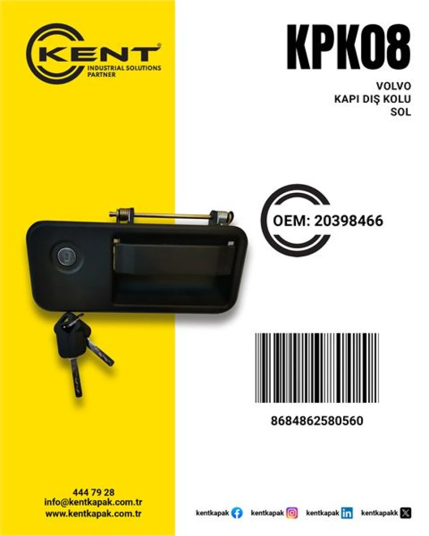 Volvo Truck Kapı Acma Kolu Sol (cf) Volvo Fh Fm - Kent Kpk-08