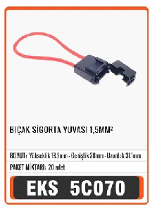 Unıversal Soket>biçak Sigorta Yuvası 1,5mm2 - Eks-5c070