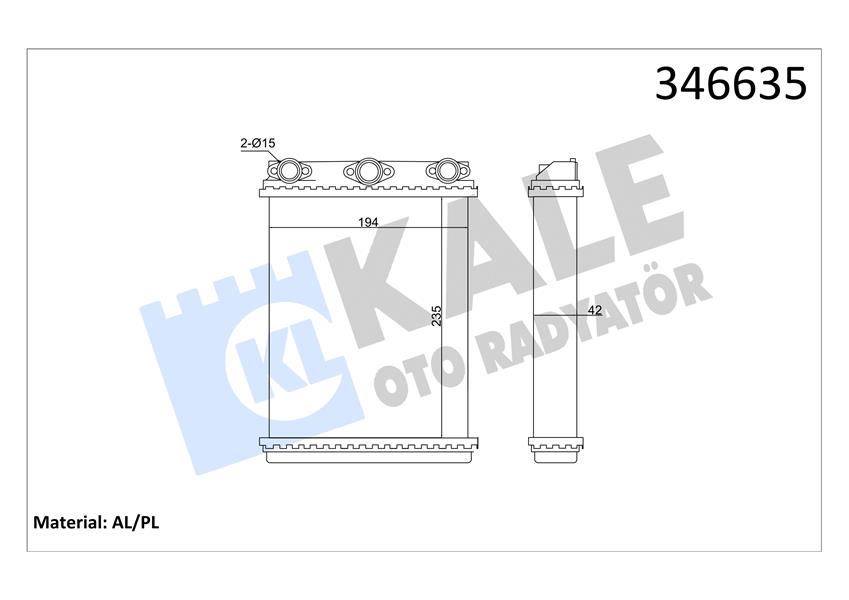 KALORIFER RADYATORU W124 85>93 S124 86>93 C124 87>92 - KALE 346635