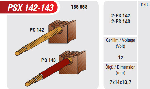 MARŞ KÖMÜRÜ-VT 7x14x13,7 STAREX   KISA KABLO…..12V - MEGA-PSX142-143
