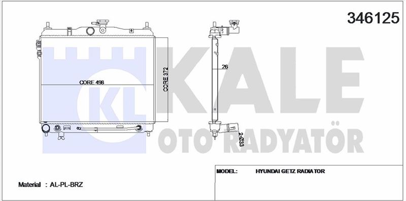 MOTOR RADYATORU GETZ 06> 1,4 OTOMATIK - KALE 346125