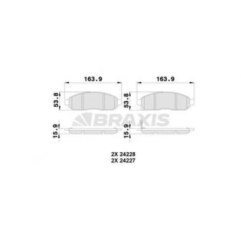 Nissan Ticarı On Fren Balatası Nissan Navara 04-10 Patfınder 05-11 (17 Jant) - Braxıs Ab0198