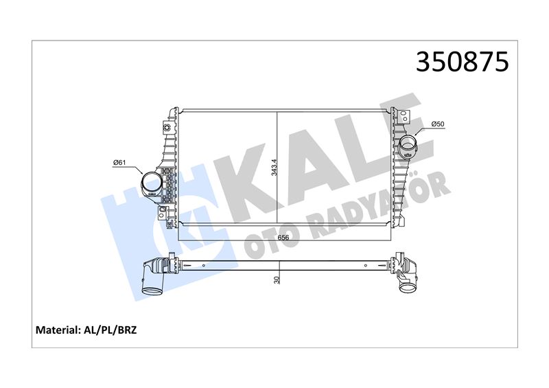 TURBO RADYATORU (INTERCOOLER) CHEVROLET EPICA - KALE 350875