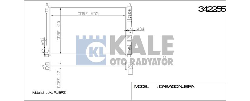 MOTOR RADYATORU DAEWOO NUBIRA 1,6 2,0 96>00 OTOMATIK - KALE 342255