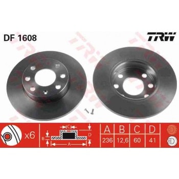 ON FREN AYNASI ASTRA F 1,4 1,6 VECTRA CORSA A / B 1,2 1,3 1,4 1,5D 1,5TD 1,6I 1,6GSI - TRW DF1608