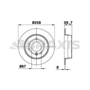 FREN DISKI ARKA A-CLASS W168 97>04 VANEO 414 02>05 - BRAXIS AE0236
