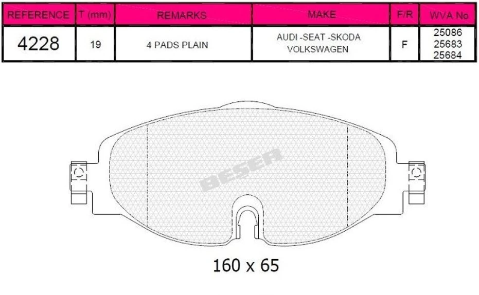 Vag On Fren Balatası A3 Golf VII Leon Octavıa 1,2 1,4 1,8tfsi 1,6 2,0tdi 12> - Grap 94228