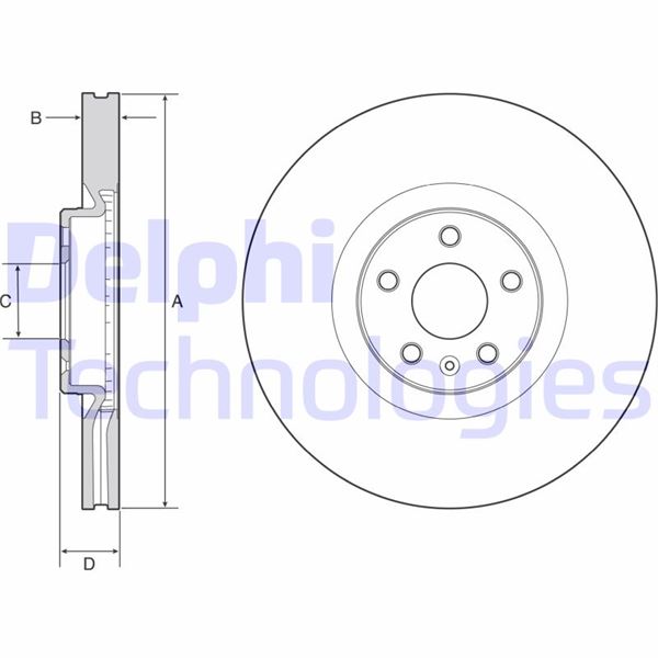 ON FREN DISKI VOLVO S90 II 15> V90 II 15> XC90 II 15>18 [MM]: 30; JANT DELIK SAYISI: 5; - DELPHI BG9231C