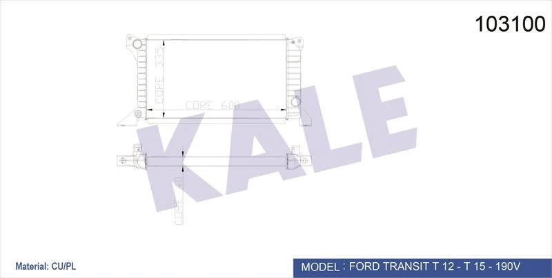 Ford Motor Su Radyatoru ( Bakır ) Transıt T12-T15 92>98 - Kale 0206152pa