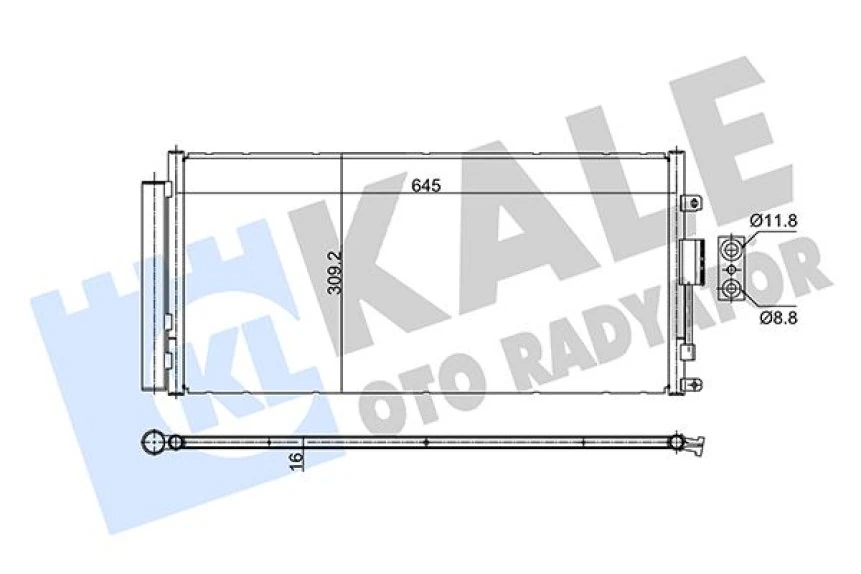 Fiat Klima Radyatörü - ( Kurutuculu ) Brazıng - Kal 353090
