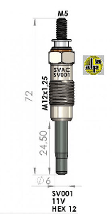 KIZDIRMA BUJİSİ-11V J9 YM/BOXER/PARTNER 1,9D/FORD 2,5 - SVAC-SV001