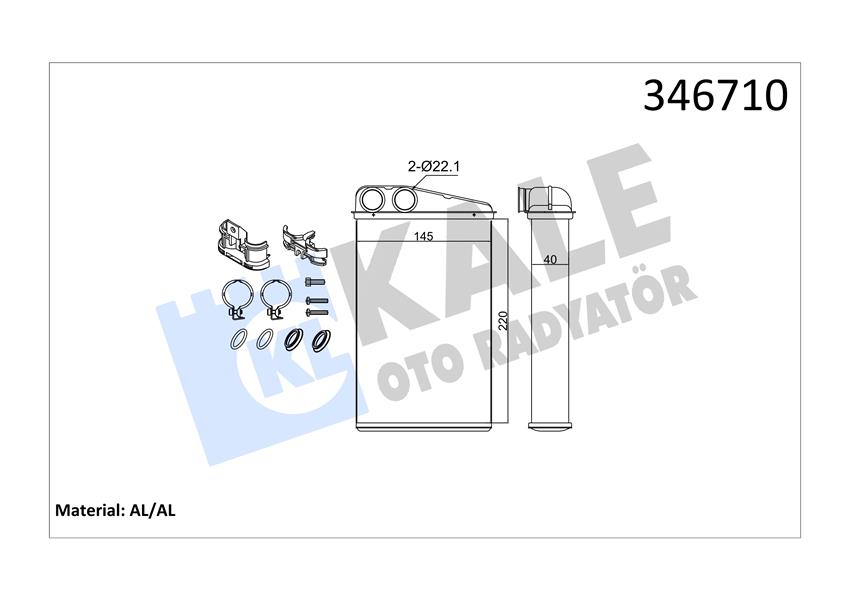 KALORIFER RADYATORU MEGANE II SCENIC II GRAND SCENIC II 1,4 / 1,6 / 1,5DCI / 2,0 02> - KALE 346710