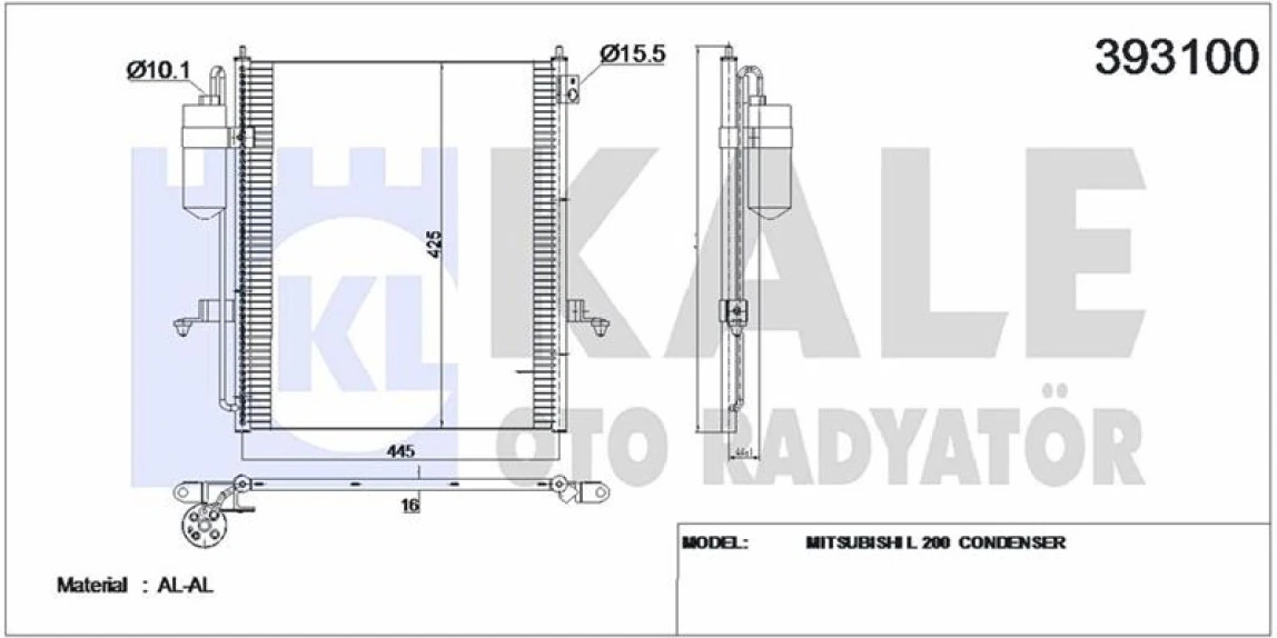 Mitsubıshı Klima Radyatoru Mitsubıshı L 200 06>11 (463×513×16) - Kale 393100