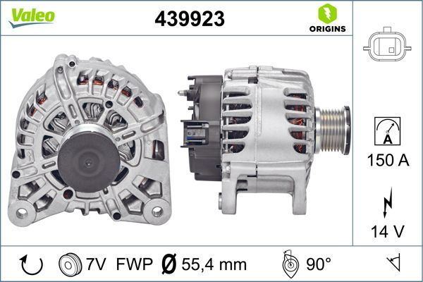 ALTERNATOR 14V 150 A KASNAKLI MEGANE IV TALISMAN TRAFIC NISSAN QASHQAI II - VALEO 439923