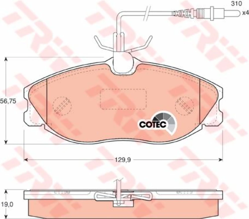 Psa On Fren Balatası P406 Xantıa Xu10j2te Es9j4 Ew12j4 (94 04) P306 Gti Xsara Vts Xu10j4rs - Trw Gdb1194