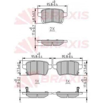 Fiat Fren Balatası Arka 500l 12> 1.4 1.6d Mjet Egea 16-> - Braxıs Aa0642