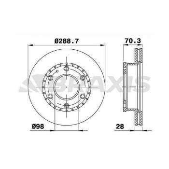 ON FREN DISK AYNASI HAVALI MAZDA B2500 2.5 D BT50 4X4 05-11 FORD RANGER 05-> 289X6 - BRAXIS AD0313