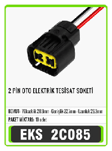 SOKET>2 PİN OTO ELEKTRİK TESİSAT - EKS-2C085