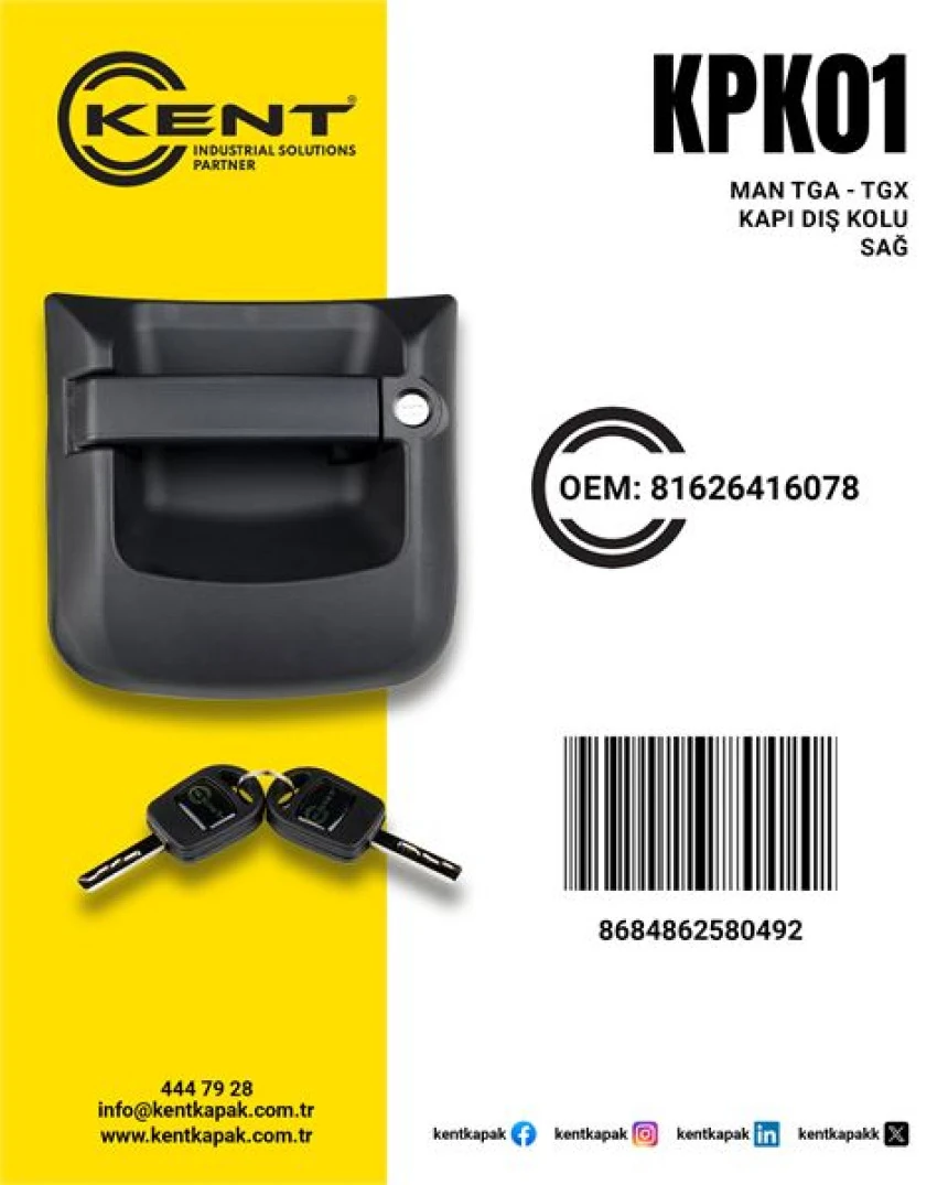 Man Truck Dis Kapı Kolu Man Tga Tgx Tgl Tgs Sag - Kent Kpk-01