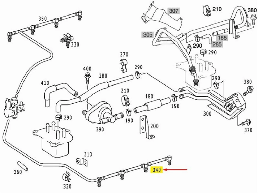Mercedes Yakıt Geri Donus Hortumu (om628) ML-Class W163 01>05 S-Class W220 00>05 - Wintech 0500574