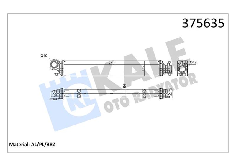 INTERCOOLER TURBO RADYATORU HONDA CIVIC X 1.0 1.5 VTEC 16> 64 MM - KALE 375635