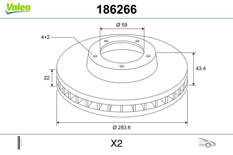 ON FREN AYNASI (DISKI) BRAVO I II CROMA DOBLO IDEA LINEA MAREA STILO ALFA 155 1,2 / 1,3 / 1,4 / 1,6 - VALEO 496086