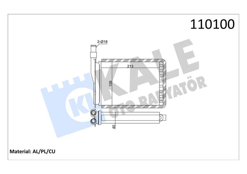 KALORIFER RADYATORU CU+PL (BAKIR BORULU) R9 11 - KALE 0581842AL