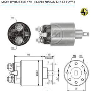 MARŞ OTOMATİĞİ-HIT 12V NİSSAN MİCRA-SUNNY-SUBARU - ZM-710