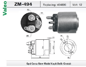 MARŞ OTOMATİĞİ-VT-12V-OPEL CORSA 1.4-1.6 (99->) CİVATALI 3D 2DKK Y.M.-494806 - ZM-494