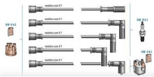 Unıversal Buji Kablo Seti-Bobin Kablosu Kartal Uno - Doduco-7821