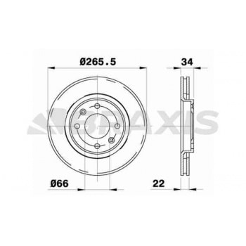 ON FREN DISK AYNASI BERLINGO II P206 PARTNER II 1,6 1,9D 1,6HDI DW8 P1007 P206 P307 P207 P208 P301 C - BRAXIS AE0003