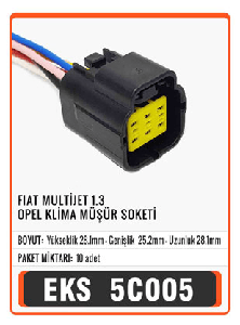 SOKET>KLİMA MÜŞÜR   FIAT  1.3 M.JET / OPEL   S5006 - EKS-5C005