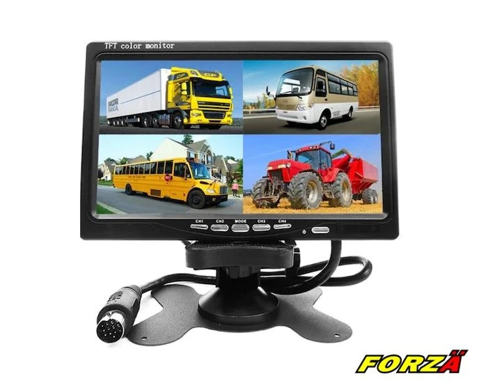 Unıversal Servis Tipi 7 İnc. Monıtor 4 Kamera Girisli Hafıza Kart Girisi Yok - Forza Rvm-05