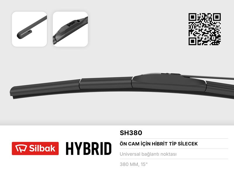 SILECEK SUPURGESI HIBRIT TIPI 380mm UNIVERSAL - SILBAK SH380