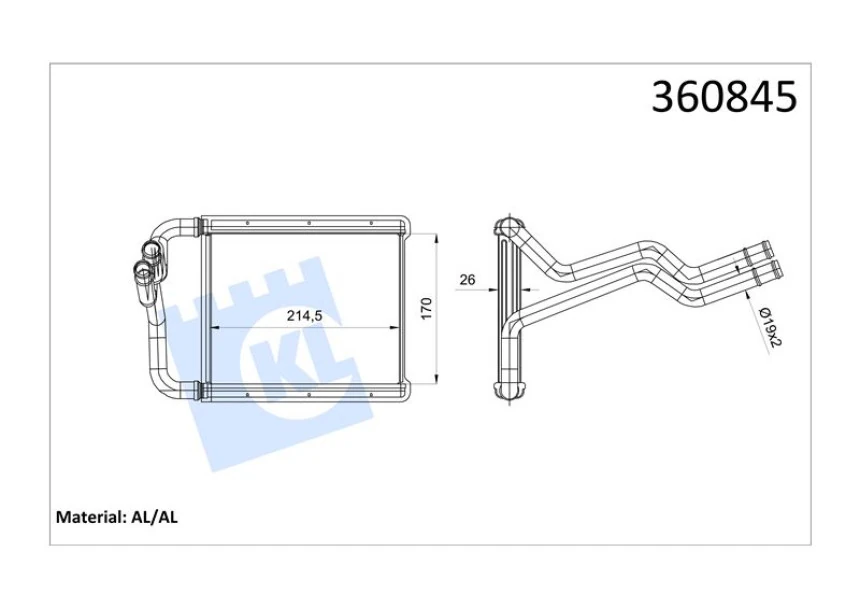 Hyundaı Kalorıfer Radyatoru Kia Sorento II 2.0/2.2crdi 2.4cvvt 09<15 Borulu [brazıng Al/al] [214.5x170x26] - Kale 360845