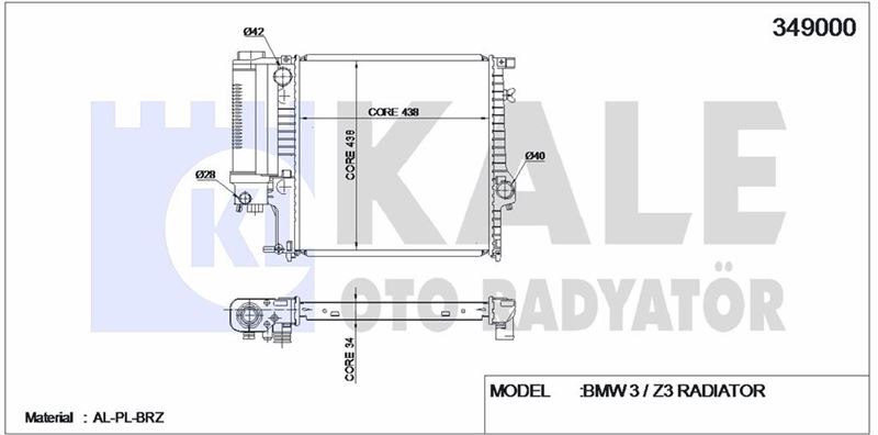 MOTOR SU RADYATORU MAN/SANZ (KLIMALI) BMW M40 M43 M50 M52 E30 E36 - KALE 349000