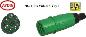 TIR RÖMORK FİŞİ ERKEK ES TİPİ 7'Lİ YEŞİ VİDALI PLASTİK - AYDIN-502-1